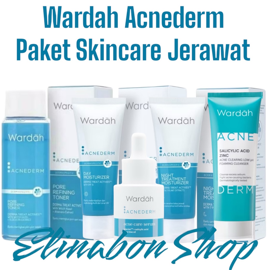 Paket Skincare kulit berjerawat wardah acnederm(5pc)