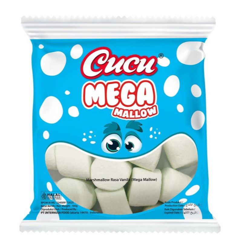

Cucu Mega Mallow Marshmallow Vanila 100gr