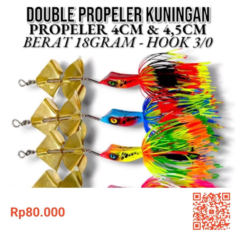 SLASH BAIT DOUBLE PROPELLER KUNINGAN ZAL LURE 1 UMPAN KESTING IKAN GABUS DAN TOMANG