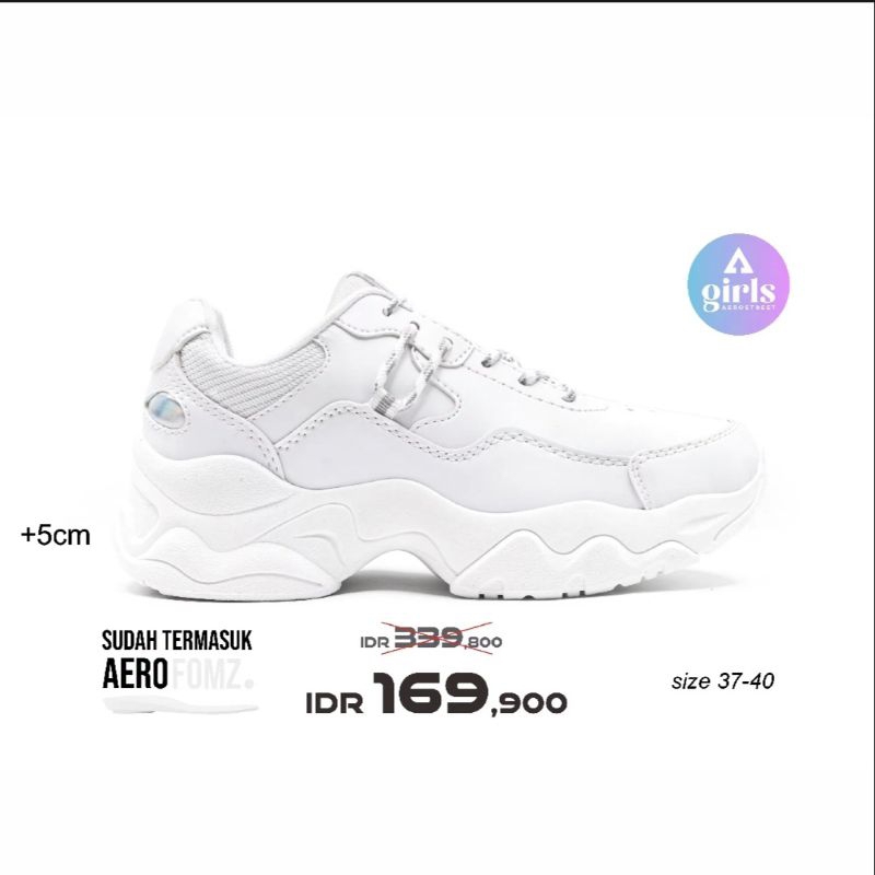 New Aerostreet 39 Aurora Putih Putih - Sepatu Sneakers Wanita