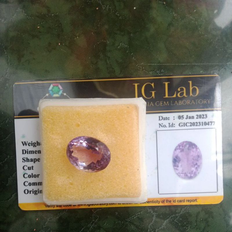 Natural amethyst kecubung ungu Kalimantan 13.75 carat memo high quality