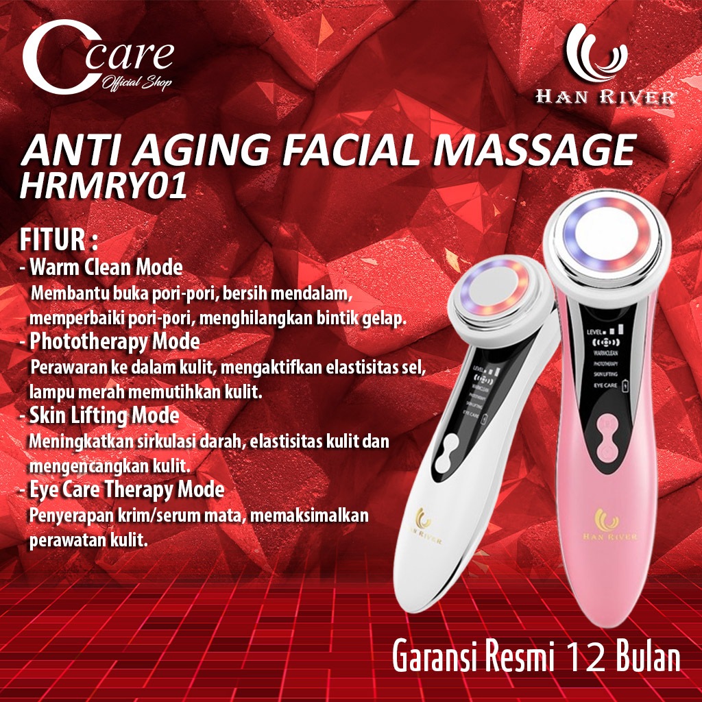 HAN RIVER HRMRY01 Alat Pembersih Wajah Ultrasonic Ion Essence - Massager