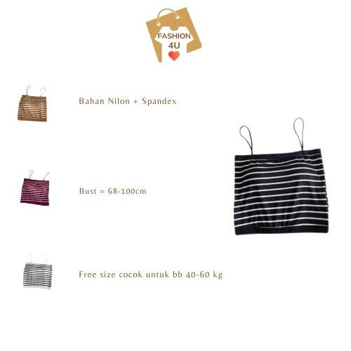 4U Fashion Tanktop Bra With Cup Singlet Wanita Atasan Sexy BR938