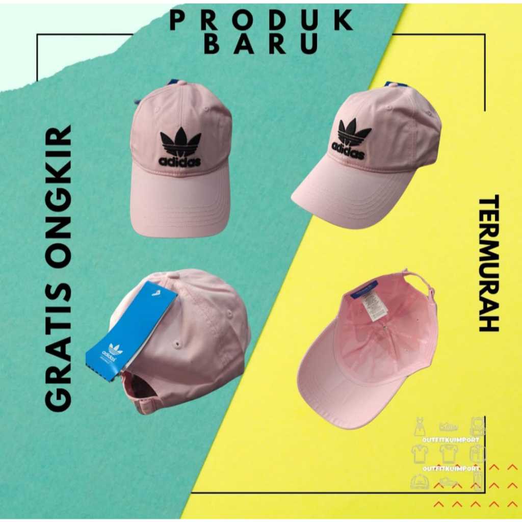 G-509 Topi Baseball Adidas Vintage Pink Logo Black