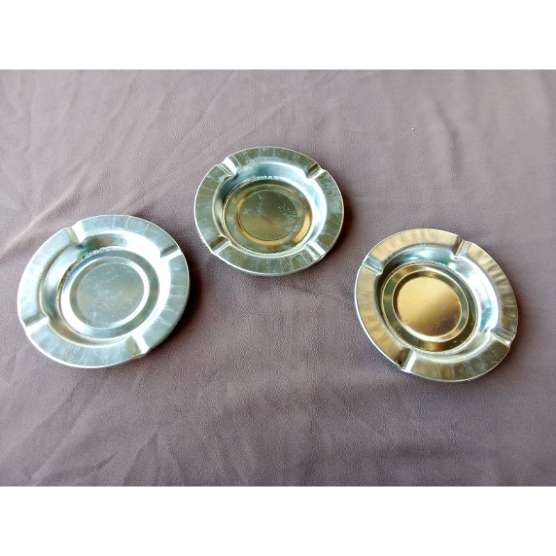 ASBAK STAINLESS BESAR BULAT(D 13 CM)/ASBAK CECEKAN