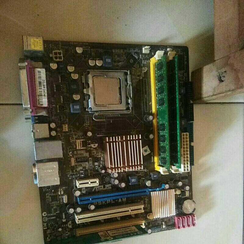 mobo Asus p5kpl-am ddr2 ram 2x2gb prosesor core duo