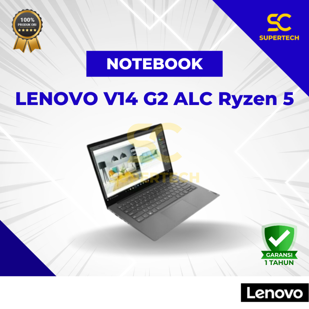 Notebook Lenovo V14 G2 ALC Ryzen 5 5500U 8GB 256GB 14"HD W10