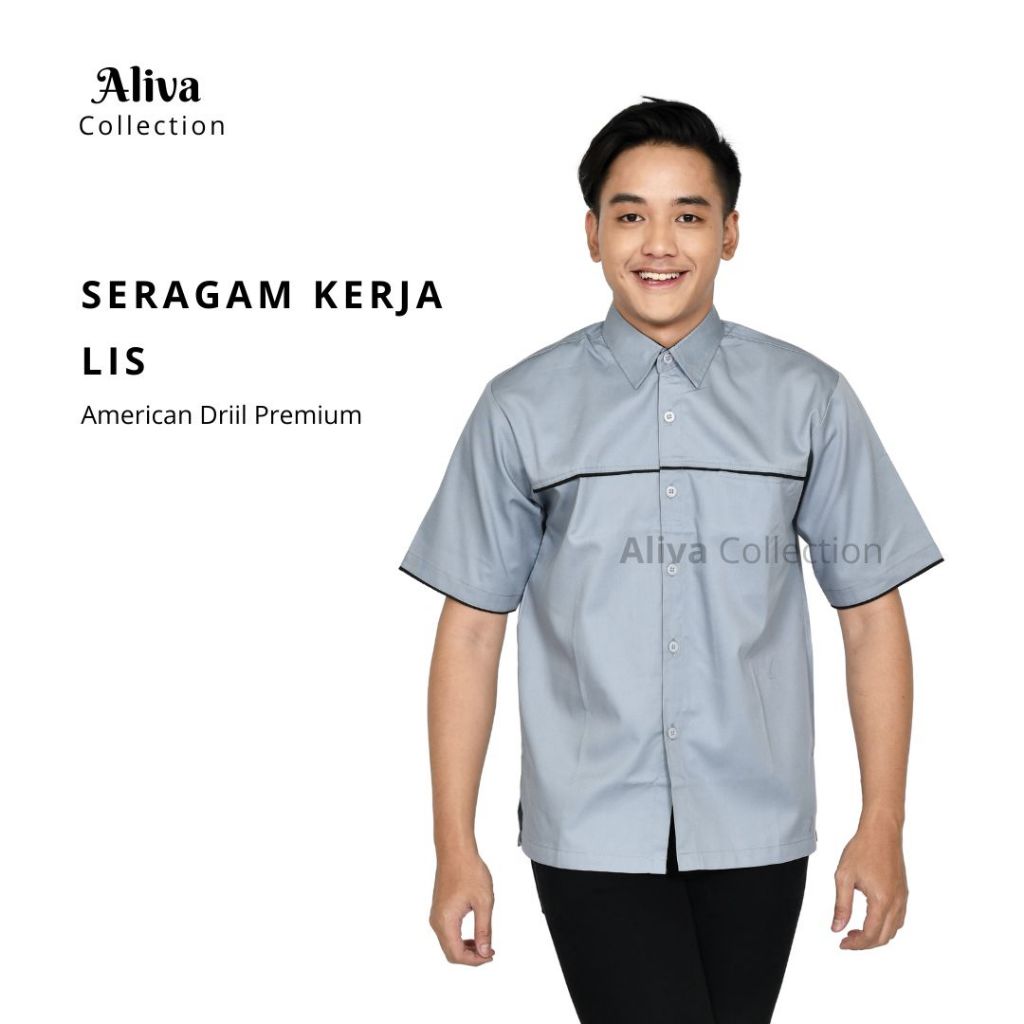 Baju Atasan Pria/Kemeja Kerja Karyawan/Seragam Pabrik