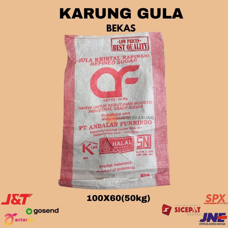 Karung Plastik Bekas Gula 50KG 100 X 60 CM  /// Karung Plastik 50KG