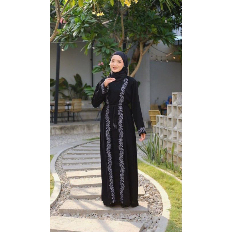 Abaya Dilara Jubah Hitam Arab Turki Turky Maroko Mesir Saudi Madinah Dubai India Murah Umroh Haji Me