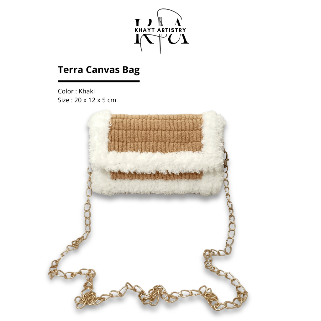 Terra Canvas Bag | Tas Plastic Canvas Handmade | Handmade Crochet and Canvas Bag