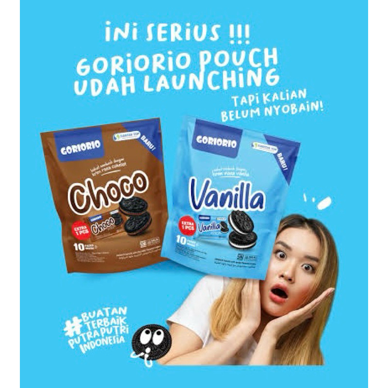 

GORIORIO Biskuit Sandwich Vanilla/Coklat 76 Gram