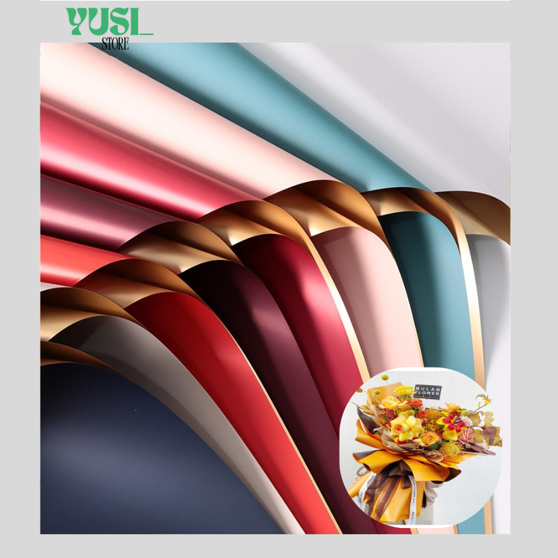 

Isi 20 LEMBAR Flower Paper Wrapping Gold BiColor Kertas Buket Cellophane Bouque KB016