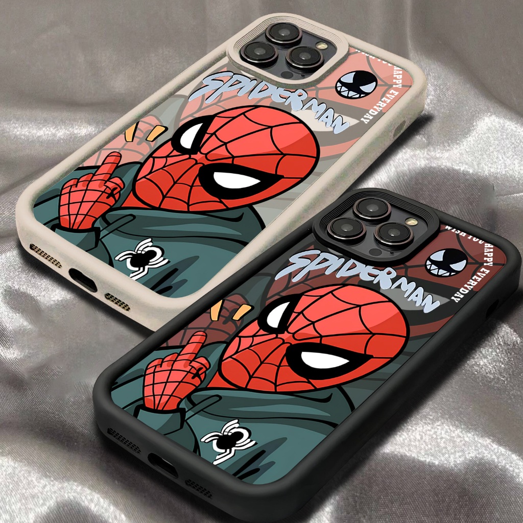 Softcase Rounded Timbul Spiderman For IPHONE 5, 6, 6 PLUS, 7, 7 PLUS, 8 PLUS, X,XR,XS,XS MAX, 11,11 