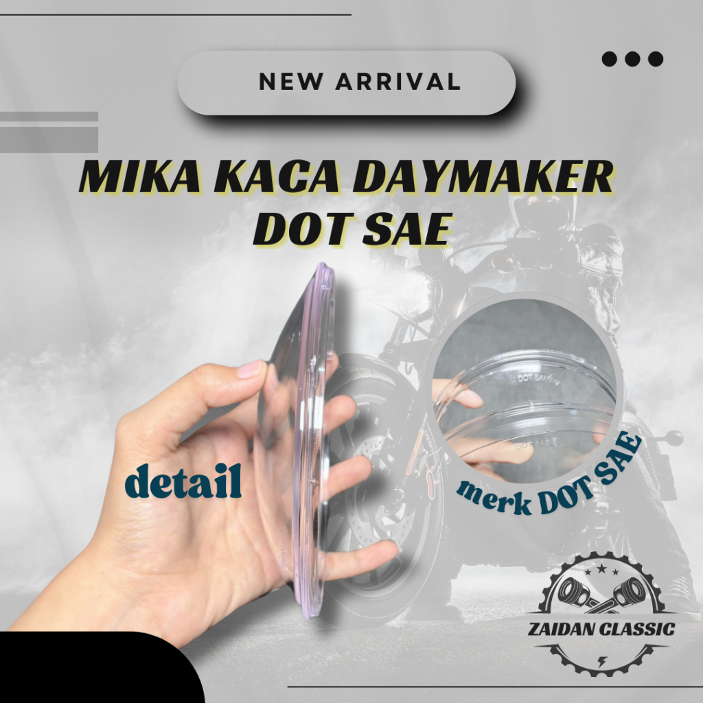 MIKA KACA DAYMAKER DOT SAE TEBAL BENING BAGUS ANTI PECAH 5,7 MM 7 MM