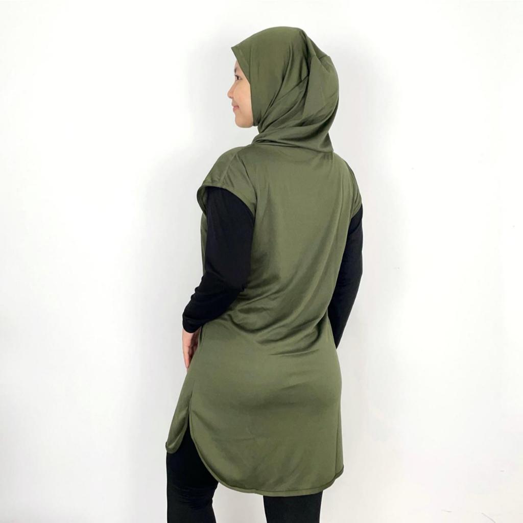 KADENS Outer Hijab Muslimah/Atasan Kaos Tunik Hijab Olahraga Wanita/Baju Senam Muslimah/Baju Olahrag