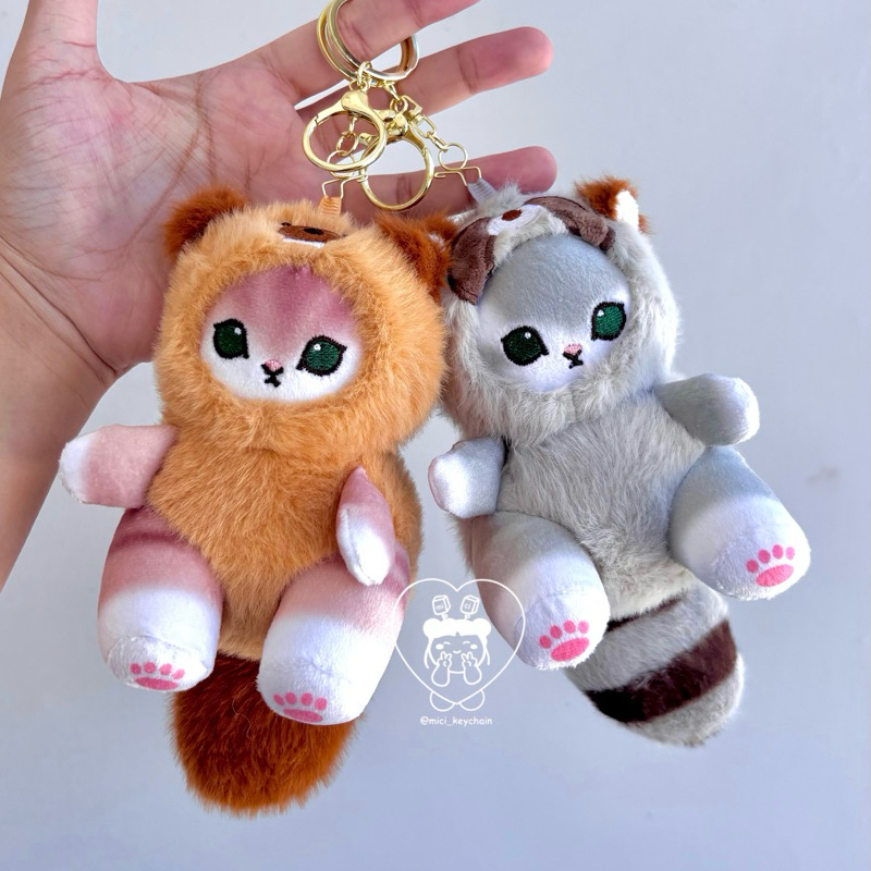 Mici Keychain - Gantungan Kunci Boneka Kucing Mofusand Oren Abu Lucu