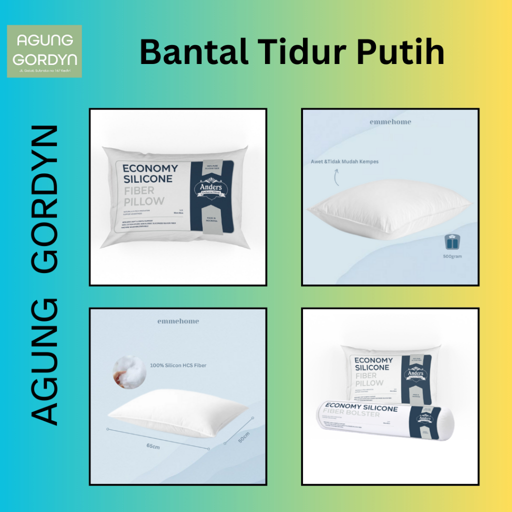 Bantal Guling Tidur Premium Hotel Economy Silicon Grade A+