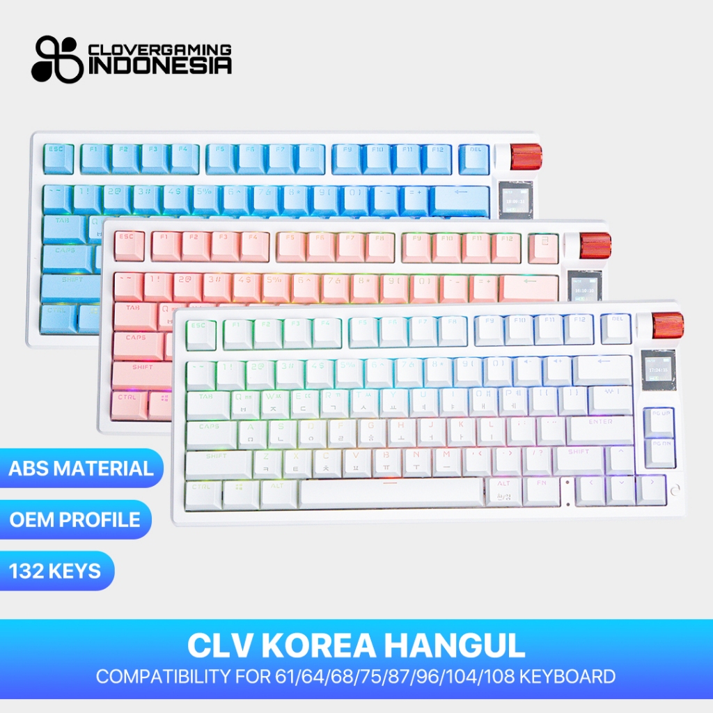 Keycaps CLV Korea Hangul Layout - Mechanical Keyboard Hangeul Korean Language Kpop Set