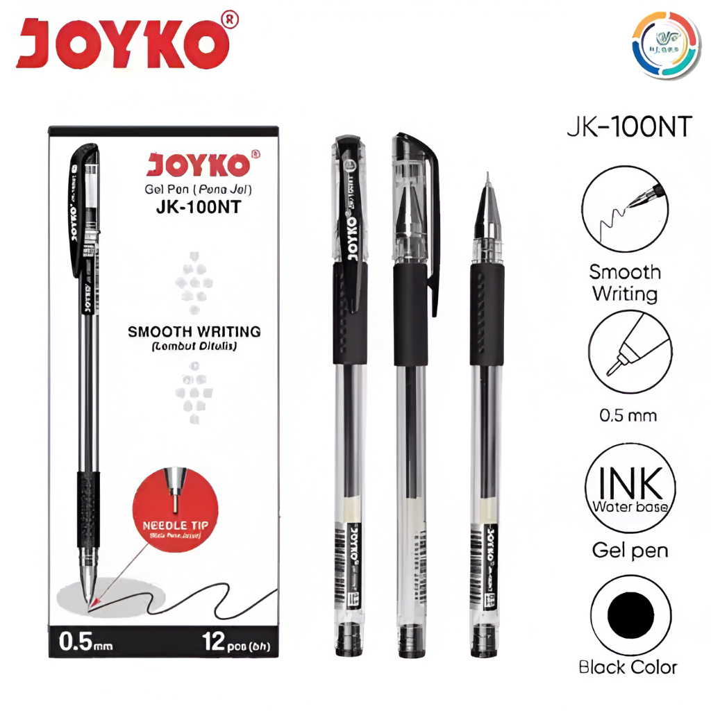 

Gel Pen Pulpen Pena Joyko JK-100NT 0.5 mm (1 PCS) - Bolpen Pulpen Gel Hitam 0.5 mm