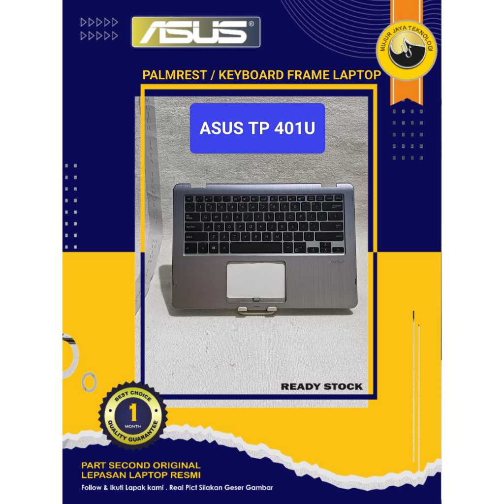 Palmrest Keyboard Frame Top Case Asus Vivobook Flip 14 TP401 TP401M TP401C TP401U Gambling Mulus