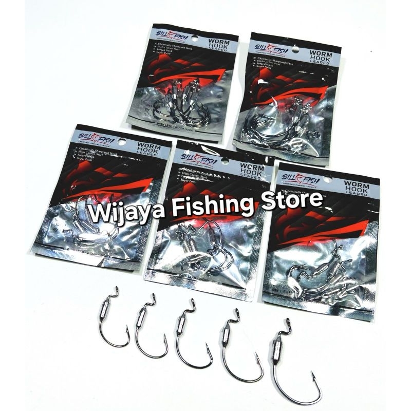 Mata Pancing Worm Hook Timah Billfish Soft lure