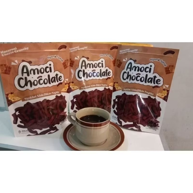 

Amoci Macaroni cheese Snack keju renyah bebas pengawet enak chocholate lumer dimulut camilan Snack sehat
