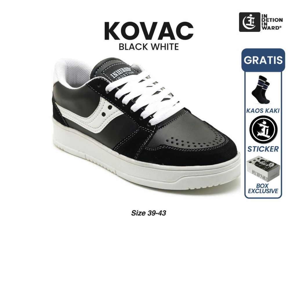 Indetion inward official shop - Duckovac Black white | Sepatu Pria | Sneakers