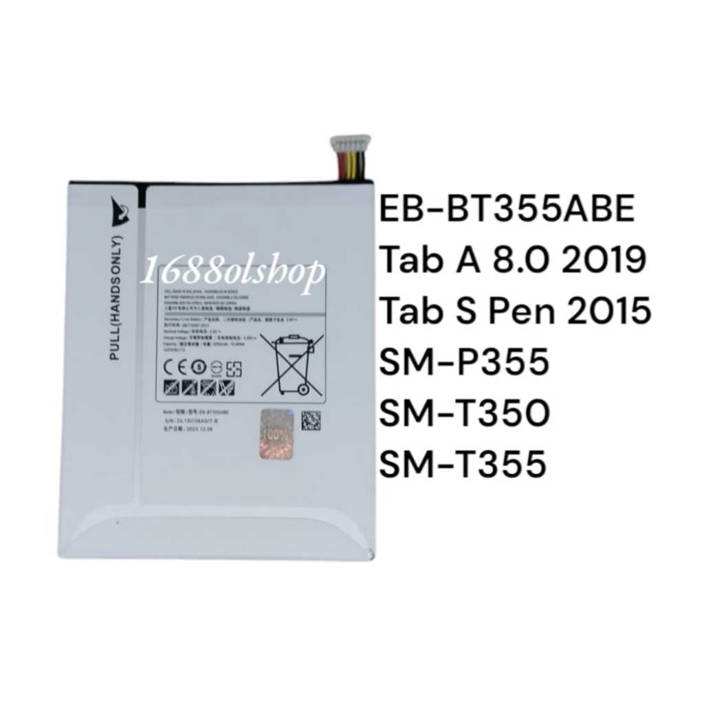 Baterai Tab A 8.0 2019  Tab S Pen 2015  SM-P355  SM-T350  SM-T355  EB-BT355ABE Batre Battery Baterei
