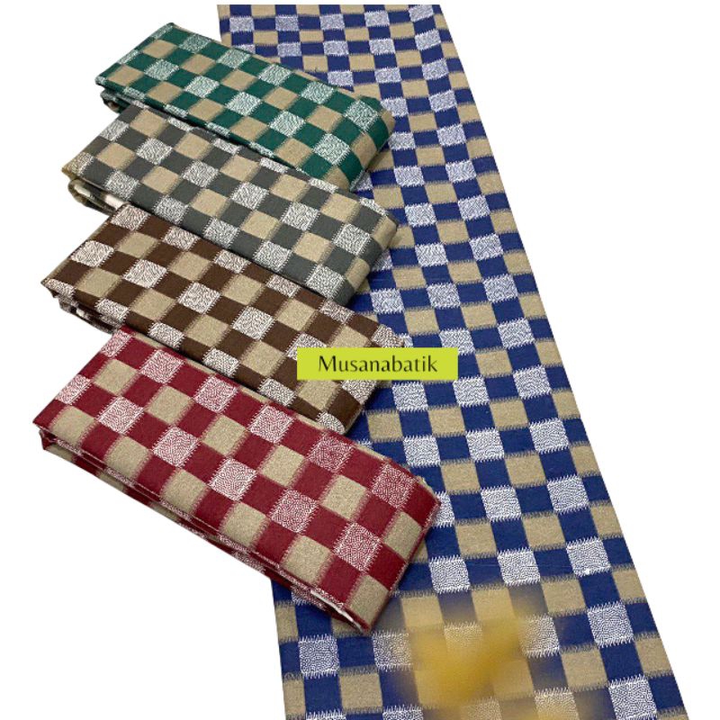 kain batik kotak kotak bahan teteron rayon jenis batik printing ukuran dua meteran