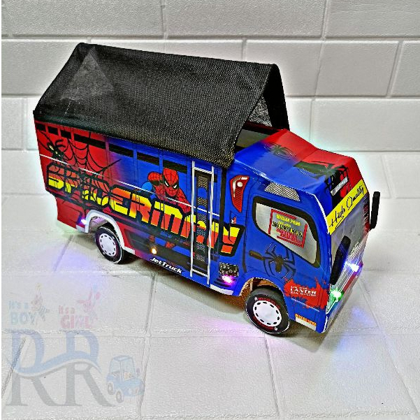 MINIATUR MOBIL TRUK OLENG LAMPU LED KELAP KELIP GRATIS TERPAL DAN BATERAI RR TOYS