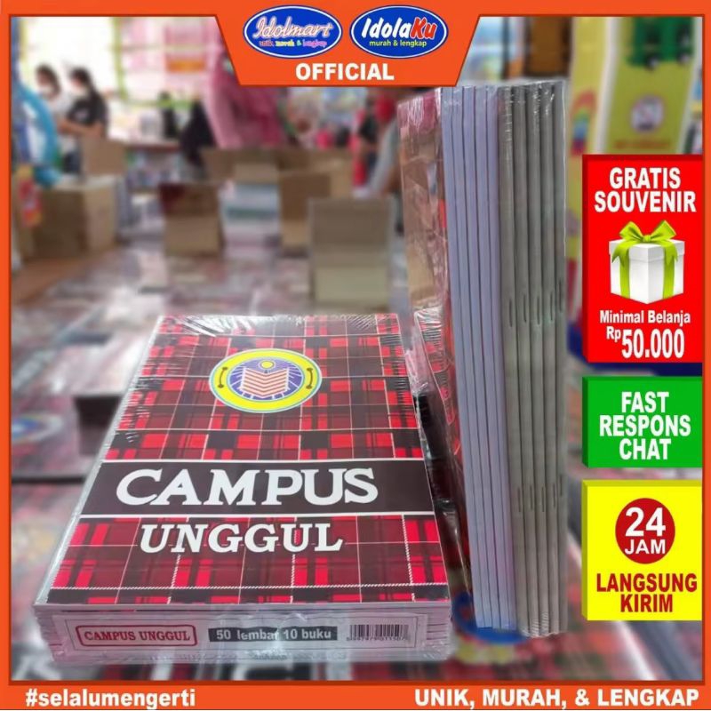 

Buku Tulis Campus Exlusive 1Pak 10 buku 50 lembar campus big boss //Buku Tulis Sekolah Serbaguna