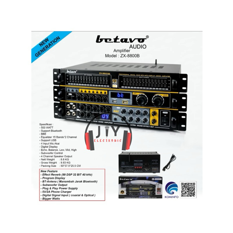 Ampli Betavo ZX-8800B ZX 8800B ZX8800B Profesional Amplifier