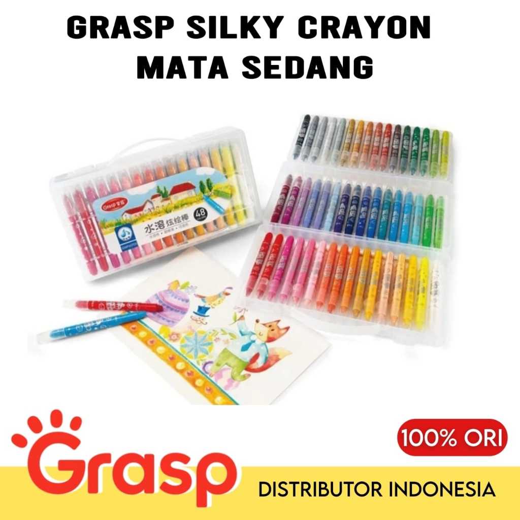 

GRASP CRAYON GRASP ISI 12 24 36 48 warna / CRAYON GRASP MATA SEDANG WATER SOLUBLE CRAYON