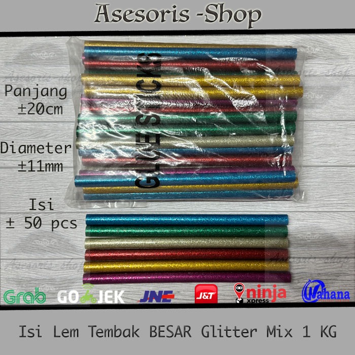 

Isi Lem Tembak KECIL Glitter Isi Lem Tembak BESAR GLITTER warna warni 1 KG Isi Lem Tembak Glue Gun