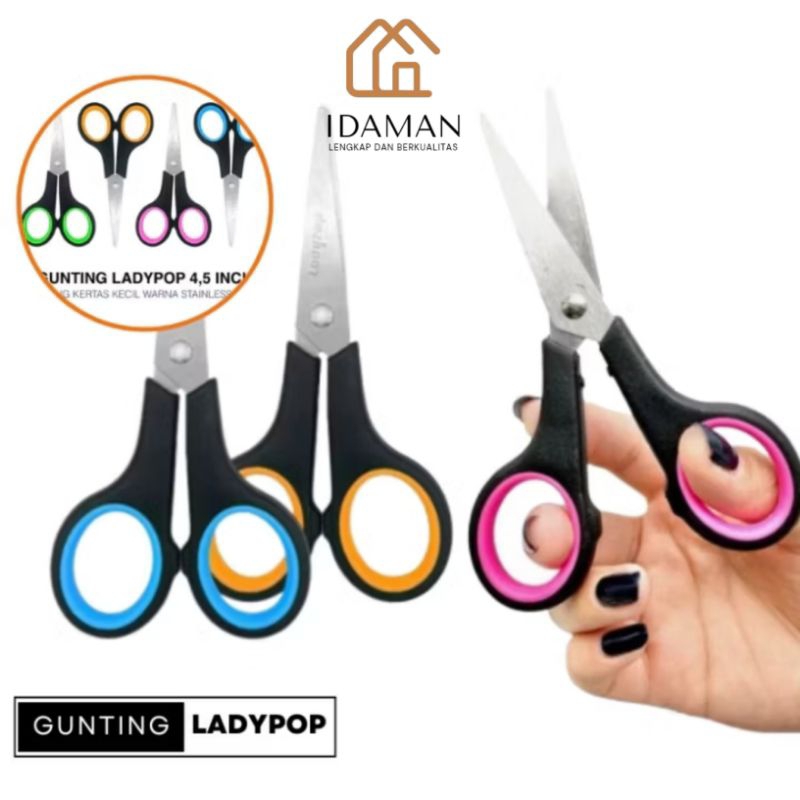 

Gunting Ladypop 4.5 Inch Stainless Serbaguna / Office Scissors Multifungsi / Scissors 140R / Gunting Kecil 4" (12cm)