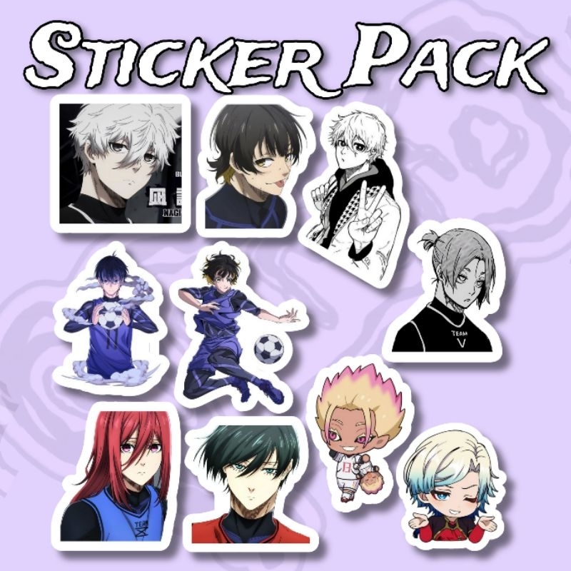 

Sticker Blue Lock Anime Pack isi 10 pcs vinyl waterproof