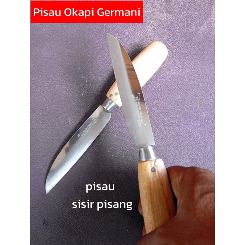 Pisau okapi Germani,pisau sisir pisang Handel kayu