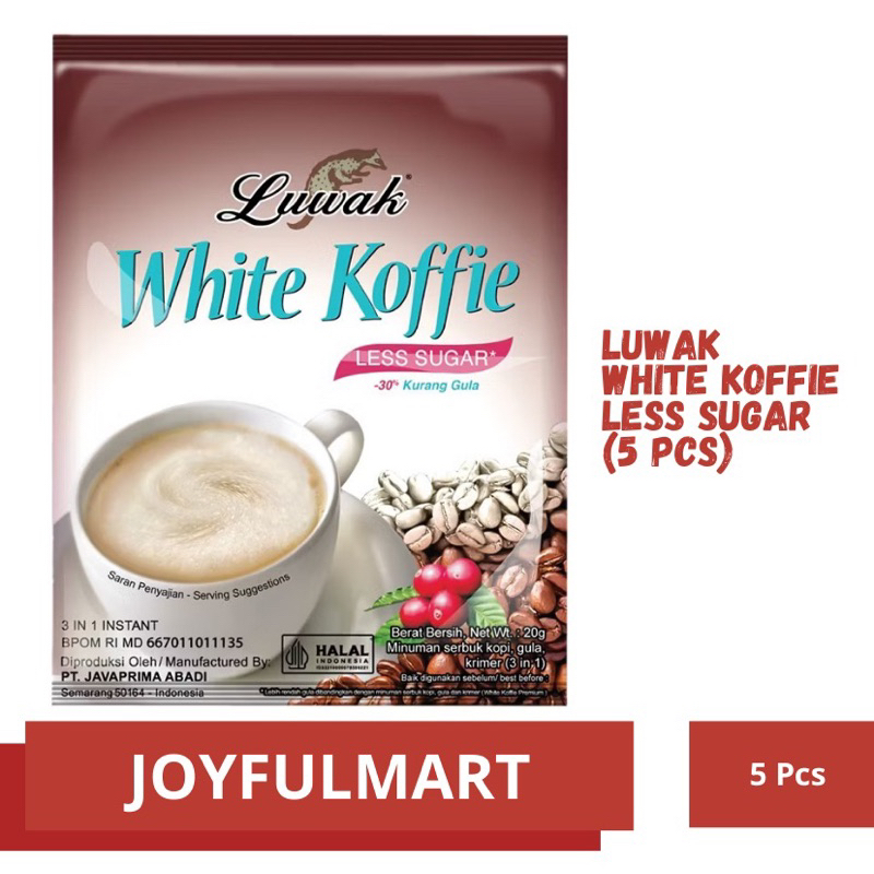 

Luwak white koffie less sugar isi 5pcs
