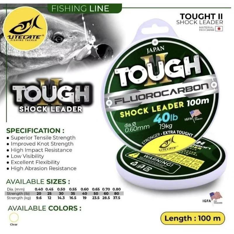 Shock Leader Tough UTECATE FLUOROCARBON 100m From Japan