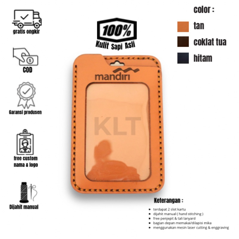 

KLT03. Id Card Holder Name tag Custom Nama Dan logo