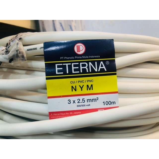 ETERNA NYM 3X2,5 KABEL KAWAT TUNGGAL 3X2.5 100M ETERNA ROLL ETERNA