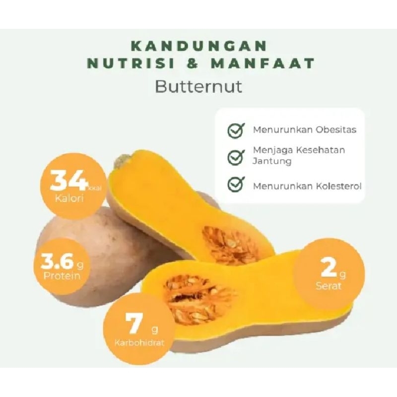 

Rumah_Satur_Kita-labu butternut/buah segar/labu/buah potong/sayuran segar/sayuran potong/sayuran