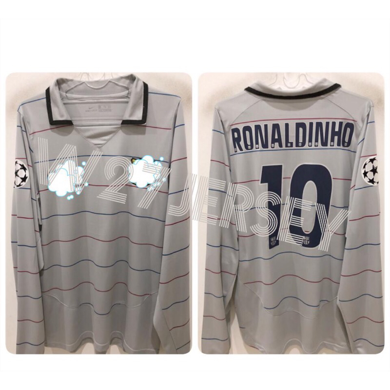 JERSEY RETRO - BARCELONA AWAY LONGSLEEVE 2003-2004 name player Ronaldinho + Patch