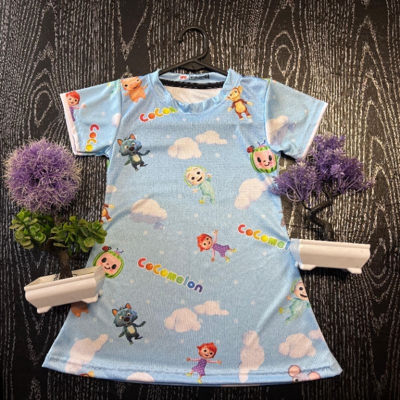 Dress/baju/anak perempuan full printing cocomelon1