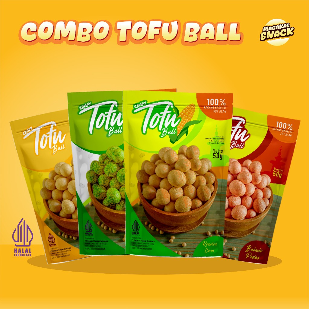 

Crispy Tofu Ball Paket Hemat isi 4 Bungkus Keripik Tahu Bulat Mini Kering