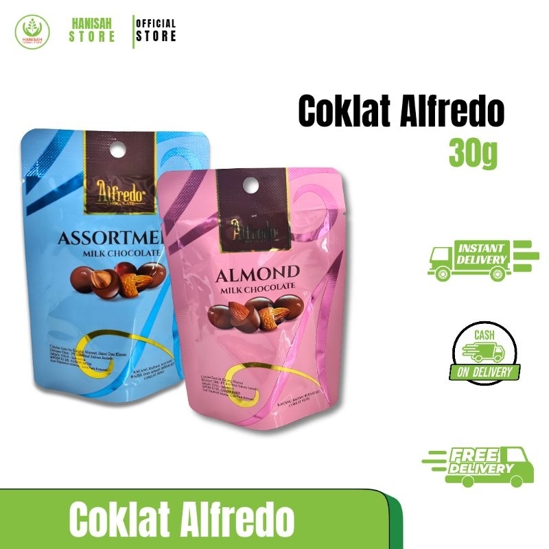 

Coklat Alfredo Assortment milk coklat & Almond Milk Coklat 30g