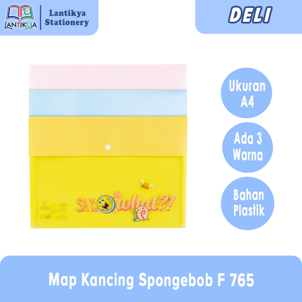 

Map Kancing F 765 DELI / Map Plastik Spongebob Edition / Map File Transparan Karkater Spongebob