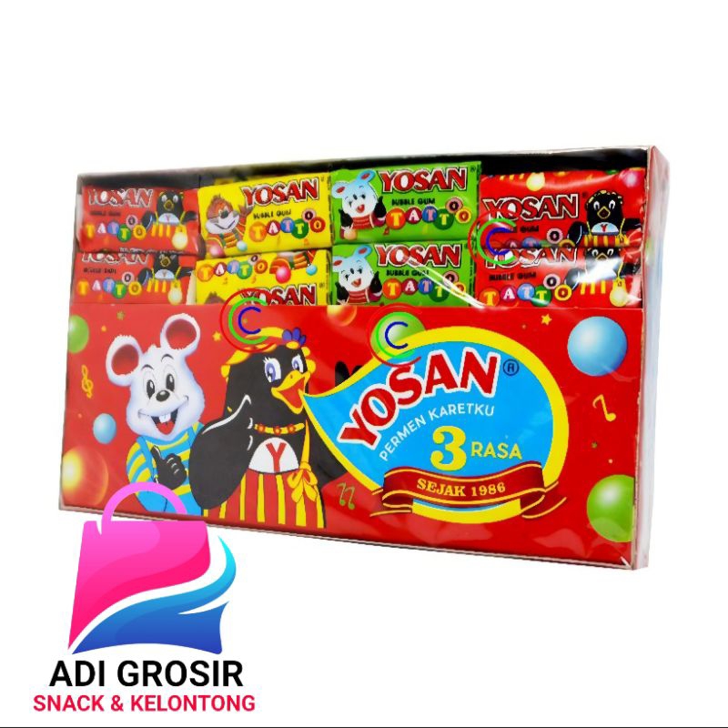

PERMEN KARET YOSAN JUMBO Aneka Rasa 1 Box isi 60 pcs