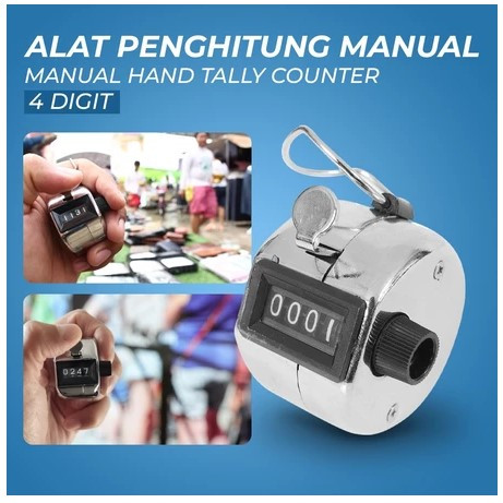 Alat Hitung Silver Hand Tally Counter Tasbih Counter / Tasbih Zikir Manual Stainless Alat Hitung Man